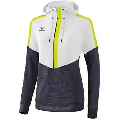 Afbeelding van Erima Squad sweatshirt met capuchon dames wit/slate grey/lime