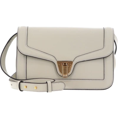 Afbeelding van COCCINELLE Leren Schoudertas Avondtas Marvin Twist Smooth Handbag Gelso Kaki