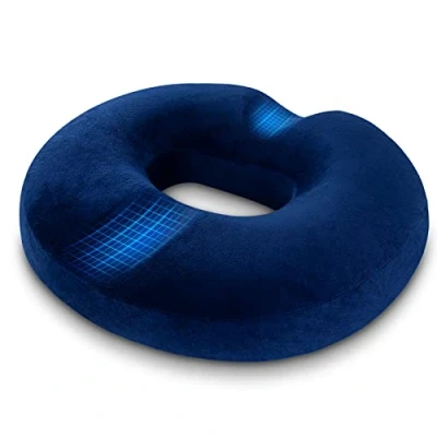 Afbeelding van LITSPOT Donut Ring Kussen, Orthopedisch Aambeien Zitkussen van Traagschuim, Bevordert de Doorbloeding en Ontlast het Stuitbeen, Voor Autostoel, Thuis, Op Kantoor of Rolstoel