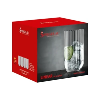 Afbeelding van Spiegelau Linear long drink glas 44,5 cl 4 pack Helder