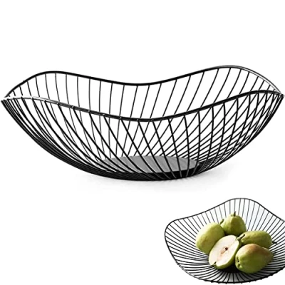 Afbeelding van Fruitmanden, goud metaal, fruitmand van ijzer, fruitschalen in de woonkamer, broodmand, fruitschaal, holle fruitmand, mand, decoratieve opslag voor fruit, groenten, snacks en brood