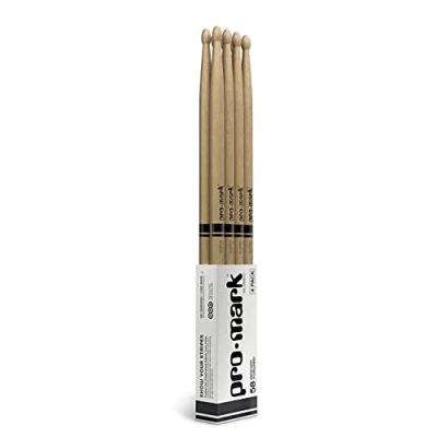 Afbeelding van Promark TX5BW 4P Drumstokken 5B Hickory houten tip 4 Pack