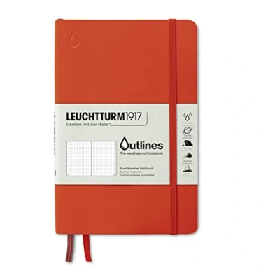 Afbeelding van Leuchtturm1917 A5 Medium Wheatherproof Notitieboek dotted Signal Orange