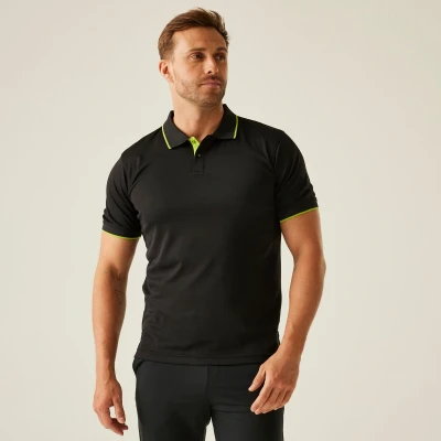 Afbeelding van Regatta Navigate Short Sleeve Polo RG264 Black/Lime M