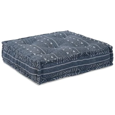 Afbeelding van vidaXL Pouffe Indigo Stof (100% katoen) 70 x 36 cm Modern