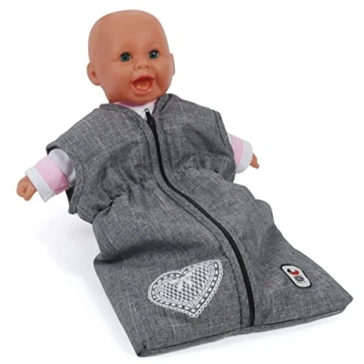 Afbeelding van Poppenslaapzak grijs met rits slaapzak voor babypop