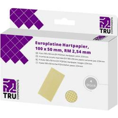 Afbeelding van TRU COMPONENTS Euro Platenspeler zonder koperlaag Bakeliet (L x B) 100 mm 50 35 µm pitch 2,54 Inhoud 4 stuks