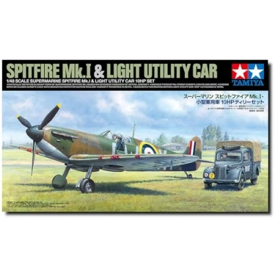Afbeelding van Tamiya 25211 1:48 Spitfire Mk.I &amp; Lt. Fhzg. 10PS modelbouw, plastic kit, hobby, handwerk, lijmen, modelbouwpakket, model, in elkaar zetten