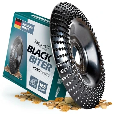 Afbeelding van Bayerwald&quot;Black Biter&quot; curved/rond raspschijf Ø 125 mm x 22,2 snel, grof schuren van hout en houtmaterialen voor haakse slijpers