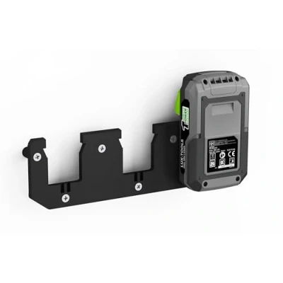 Afbeelding van NewGround Designs Accu wandhouder geschikt voor Lux Tools 20V accu&#039;s accuhouder (3 accu&#039;s) incl. schroeven en pluggen [Made in Germany]