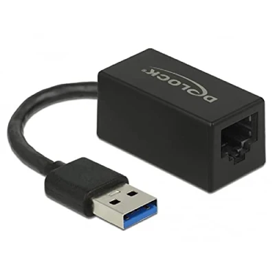 Afbeelding van USB A naar RJ45 Gigabit Ethernet LAN adapter / compact USB3.0 CAT6 zwart 0,10 meter