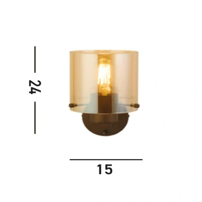 Afbeelding van Searchlight Wandlamp Sweden mocha bruin 88912 1MO