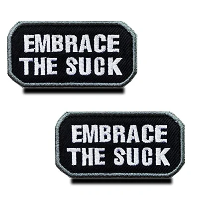 Afbeelding van 2 Pcs Embrace The Suck Hook and Loop Patch airsoft militaire patches sticker badge klittenband voor paintball cosplay tactische kleding rugzak uniform vest