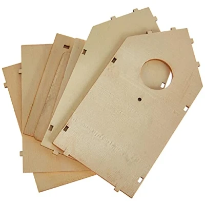 Afbeelding van Rayher 62224000 Bouwset vogelhuis, hout, FSC gecertificeerd, 11 x 10,5 17 cm, 7 delig, decoratief object, decoratieartikel, decoratieve vogelnestkast