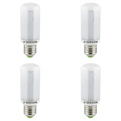 Afbeelding van SEBSON E27 LED Lamp 8W vervangt 60W 810lm Warm Wit 3000K Niet Dimbaar 280 Stralingshoek Buislamp 230V Set van 4