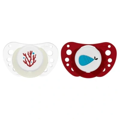 Afbeelding van Chicco PhysioForma Air Red Lumi fopspeen 16 36 maanden, gloeit in het donker, siliconen zuiger, anatomisch en functioneel, ondersteunt de fysiologische ademhaling, rood, 2 stuks