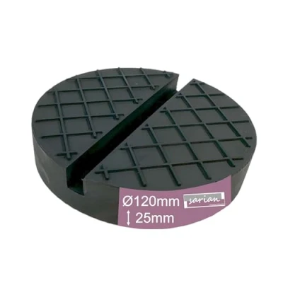 Afbeelding van rubberen pads in verschillende maten voor krikken en hefbruggen het verwisselen van banden, garagekrik, blokken (120 x 25 mm, groef+wafel)