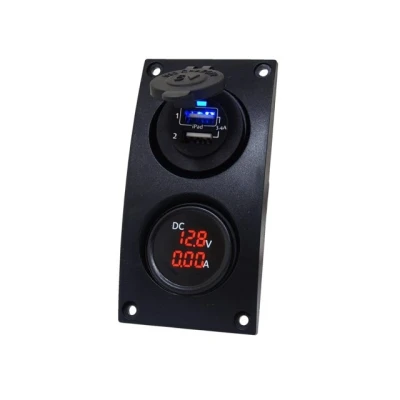 Afbeelding van Talamex Curved USB en Volt/Ampère meter paneel