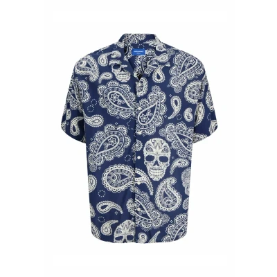 Afbeelding van Jack &amp; Jones Relaxed FIT Overhemd, Heren, Maat: XS, Ocean cavern