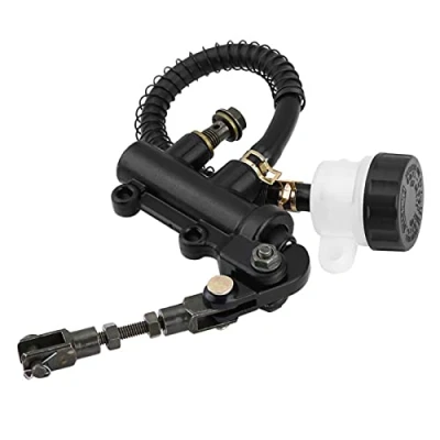 Afbeelding van Motorfiets achterrempomp Hoofdremcilinder, universele opklapbare achterrem Hydraulische hoofdremcilinder pompreservoir, trekvoet voor motor ATV Crossmotor