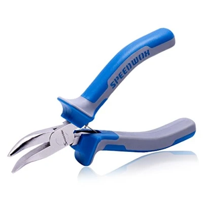 Afbeelding van SPEEDWOX 5 Inches Gebogen Lange Neus Tang Mini Naald Voor Sieraden Maken 45 Graden Micro Fijne Functionele Professionele Tool Met Lente Chrome Vanadium Staal