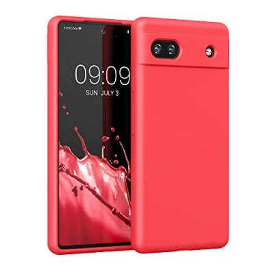 Afbeelding van kwmobile telefoonhoesje geschikt voor Google Pixel 6a Hoesje met siliconen coating Smartphone case in awesome pink
