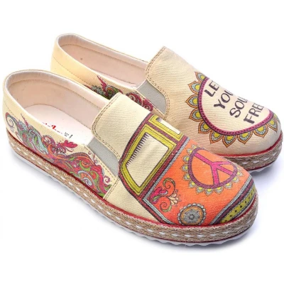 Afbeelding van GOBY Hippie Ballerinas Flats Hoge kwaliteit Handmade Meisjesprint Maat 42