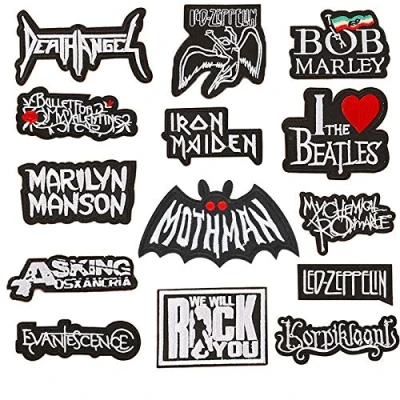 Afbeelding van Geborduurde patch, 14 stuks, badge, opstrijkbaar, stickers, borduurapplicaties, doe het zelf, kleding, jeans, T shirt, tassen, hoed