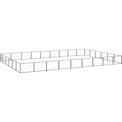 Afbeelding van vidaXL Hondenkennel 54 m² staal zwart