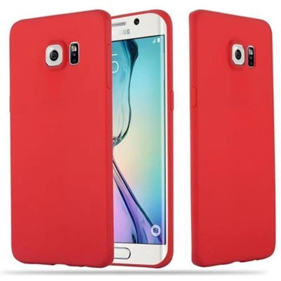 Afbeelding van Cadorabo Hoesje geschikt voor Samsung Galaxy S6 EDGE in CANDY ROOD Beschermhoes TPU silicone Case Cover