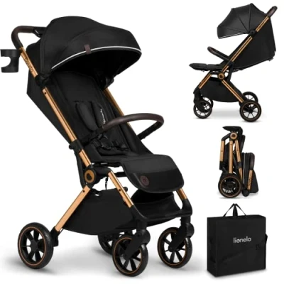 Afbeelding van Lionelo Buggy Cloe Kinderwagen Premium + tot 22 kg verstelbare rugleuning 5 punts veiligheidsgordels grote zwenkwielen klamboe bekerhouder lichtgewicht compact waterdicht