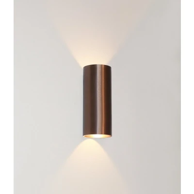 Afbeelding van Artdelight Wandlamp Brody 2 lichts H 18 cm licht brons