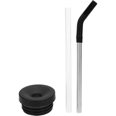 Afbeelding van Klean Kanteen Wide Straw Cap voor TKwide flessen brede dop met rietjesopening zwart