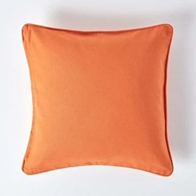 Afbeelding van HOMESCAPES Kussensloop, effen, terracotta, van 100% katoen, kussensloop 30 x cm