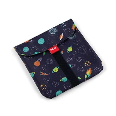 Afbeelding van TATAY Herbruikbare sandwich tassen, voedselzakken, wasbaar, BPA vrij, aanpasbaar. Rood met stippen. 18 x cm