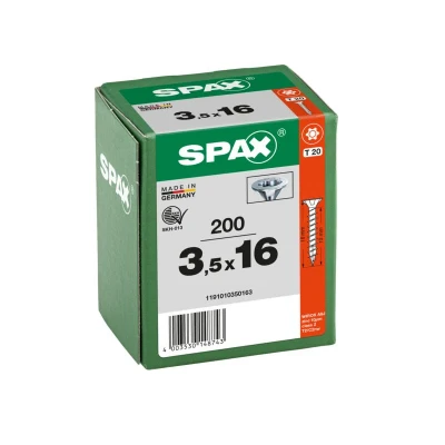 Afbeelding van Spax spaanplaatschroeven platverzonken kop verzinkt T Star T15 3.5x16mm (per 200 stuks)