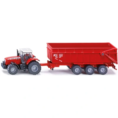 Afbeelding van SIKU Massey Ferguson 8480 met 3 assige aanhanger