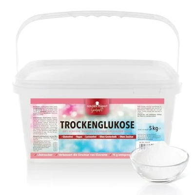 Afbeelding van GOLDEN PEANUT Gourmet Droogglucosepoeder, 5 kg, glucosepoeder, geteste levensmiddelenkwaliteit, likeursuiker, veganistisch en zonder toevoegingen