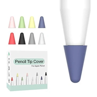 Afbeelding van reservepunten compatibel met Apple Pencil,8 stuks Pencil 1e en 2e generatie siliconen Nibs Cover voor iPad Pro Muticolor