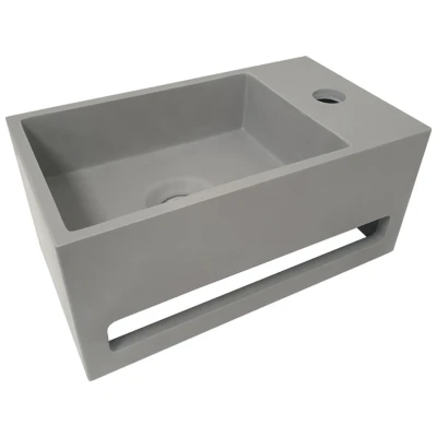 Afbeelding van Wiesbaden Julia fontein rechts Solid surface 35 x 20 16 cm betonlook