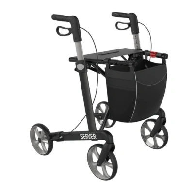 Afbeelding van Server Lichtgewicht Rollator Zwart Zachte comfort banden