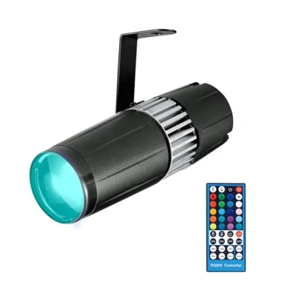 Afbeelding van SENLAN LED 15W RGBW 4 in 1 pin spot light podium en licht door infrarood afstandsbedieningen