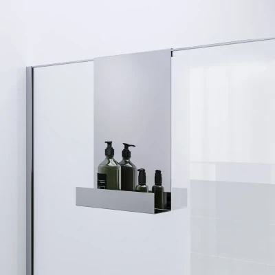 Afbeelding van Brauer Chrome Edition doucherek hangend met glasklem chroom