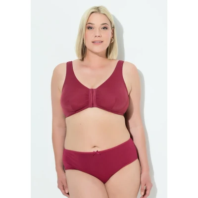 Afbeelding van Ulla Popken grote maten plus size bustier, borstvoedingsbeha, voorsluiting, cup C/D E/F, donkerrood, 130D