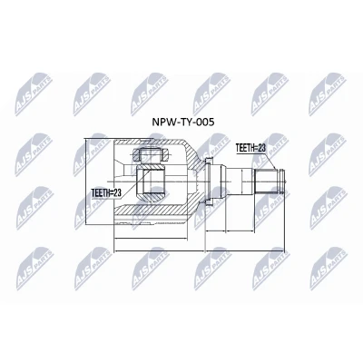 Afbeelding van Homokineet reparatie set, aandrijfas NTY NPW TY 005