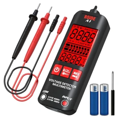 Afbeelding van BSIDE Intelligente digitale multimeter, draagbaar, professioneel, 2000 counts, herkent spanning, weerstand, frequentie, continuïteit, live draad met zaklamp
