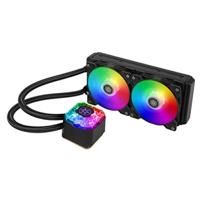 Afbeelding van SilverStone Technology IceGem 240P, ARGB AIO vloeistofkoeler 240 mm met 2 ventilatoren van 120 mm, SST IG240P