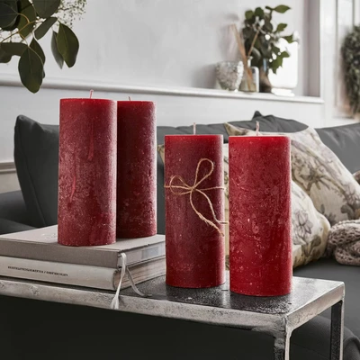Afbeelding van LOBERON Kaars set van 4 Homel rood