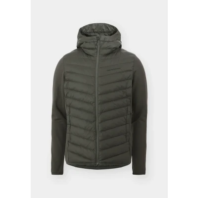 Afbeelding van Peak Performance Frost DOWN Hybrid HOOD Gewatteerde jas, Heren, Maat: Large, Olive extreme