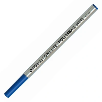 Afbeelding van ONLINE Rollerball navulling, lijnbreedte 0,7 mm, inktblauw ISO 14145 2, metalen behuizing, per stuk